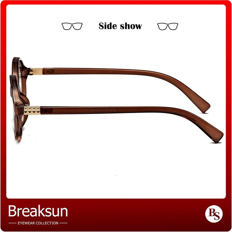 Breaksun Fashion Oval Glasses for Women Men Retro Round Tortoise Frame Blue Light Glasses Nerd Eyeglasses - Image 5